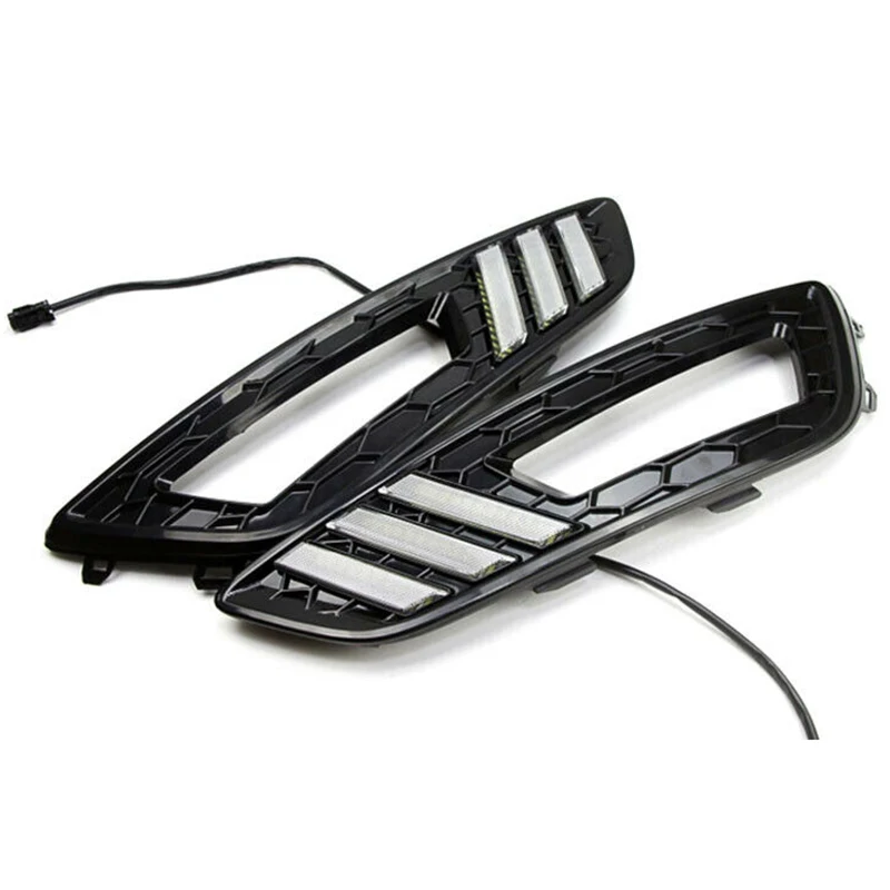 

Для Ford Focus 3 2015 2016 2017 Автомобильные дневные ходовые огни СВЕТОДИОДНЫЕ ПОВОРОТНЫЕ сигналы Противотуманные фары на автомобиле более яркие вод...