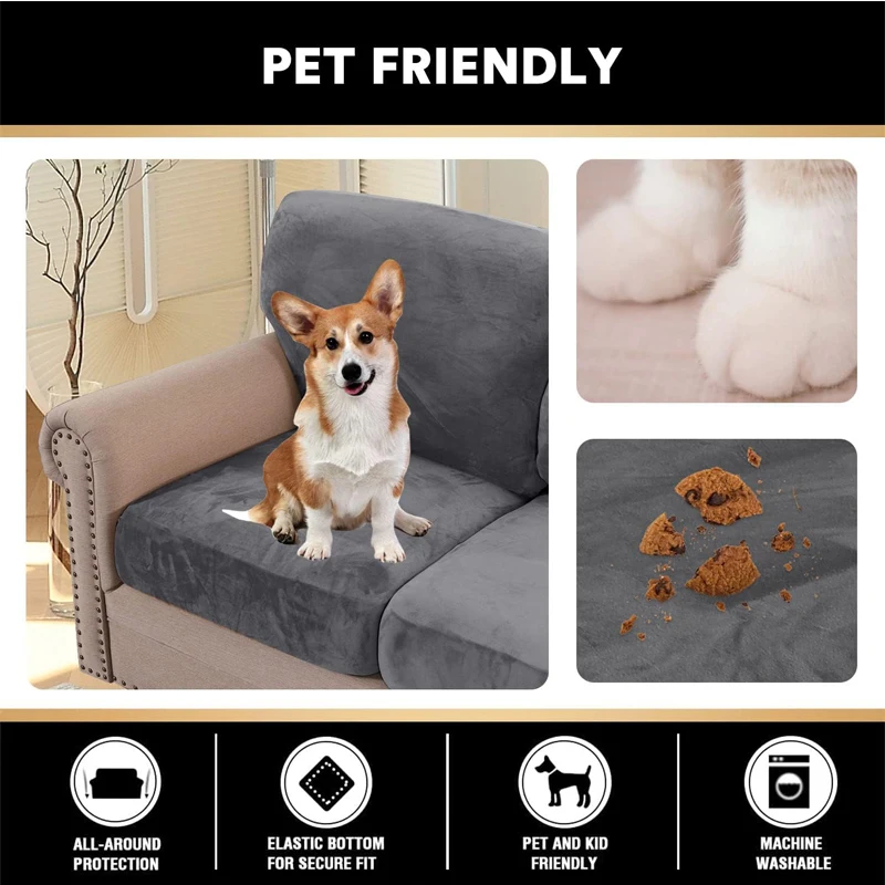 Бархатный чехол на сиденье дивана для гостиной толстый мягкий бархатный