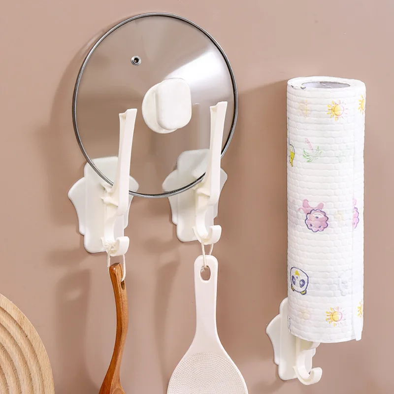 

Kitchen Hanging Rack Multi-Functional Hook Cloth Rack Paper Towel Chopping Board Pot Cover Rack Wall-Mounted Bathroom Cup Shelf