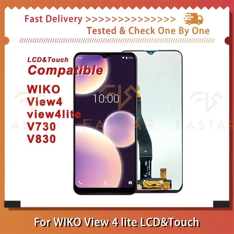 ЖК-дисплей с сенсорным дигитайзером в сборе для Wiko View 4 lite, V730, V830, 6,52 дюйма