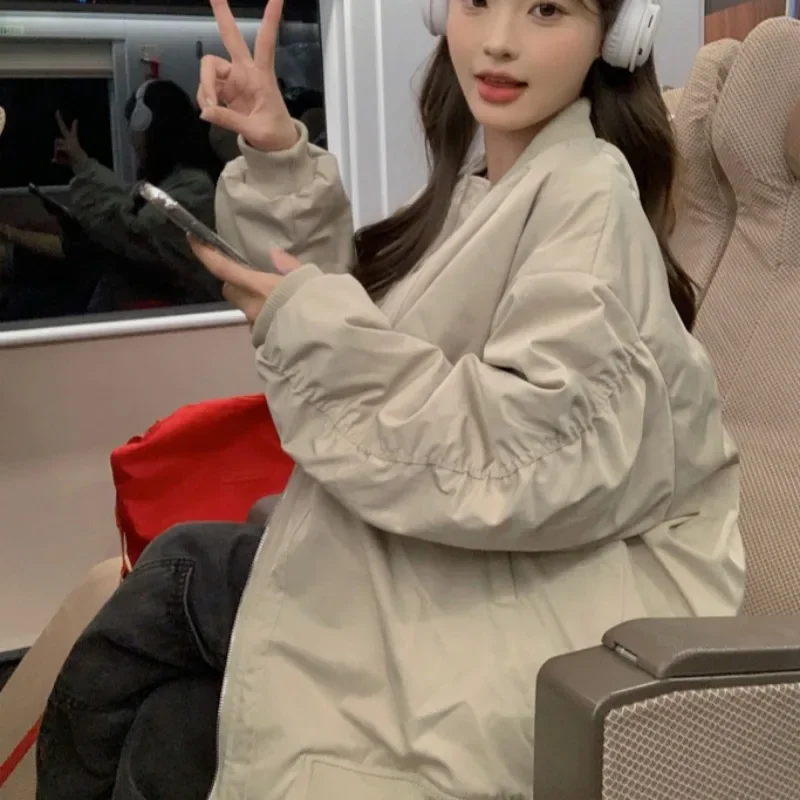 Куртки женские с длинным рукавом воротник-стойка водонепроницаемые утолщенные