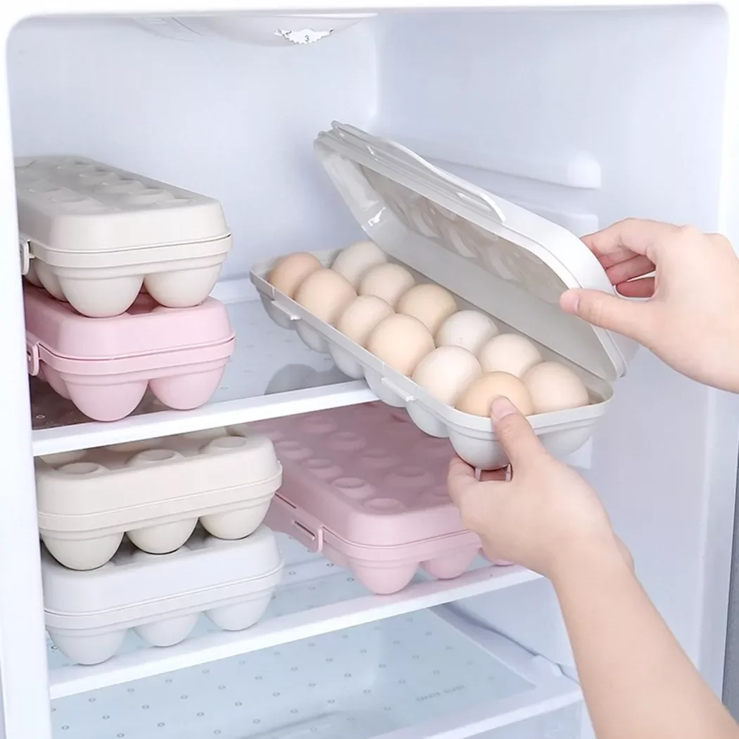 

Portable 12/18 Grid Egg Storage Box Refrigerator Storage Organizer Kitchen Egg Holder Tray Fridge Food Eggs Box Kitchen Gadget
