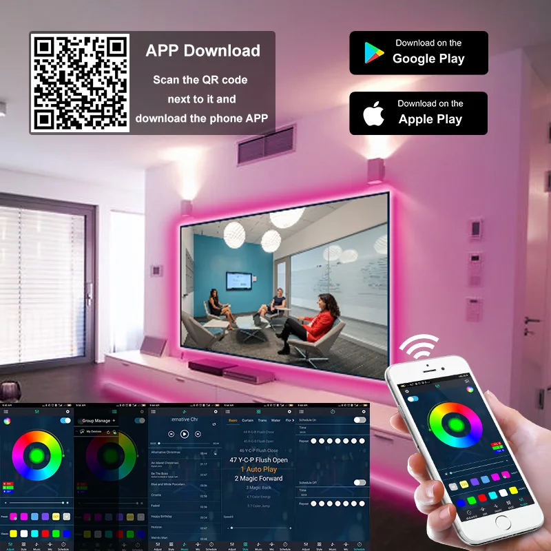 USB RGB LED Strip Lights 5050 Bluetooth Sync Music Tape Diode Tira Fita Luses Ribbon Neon Night Light For Room Decor TV |