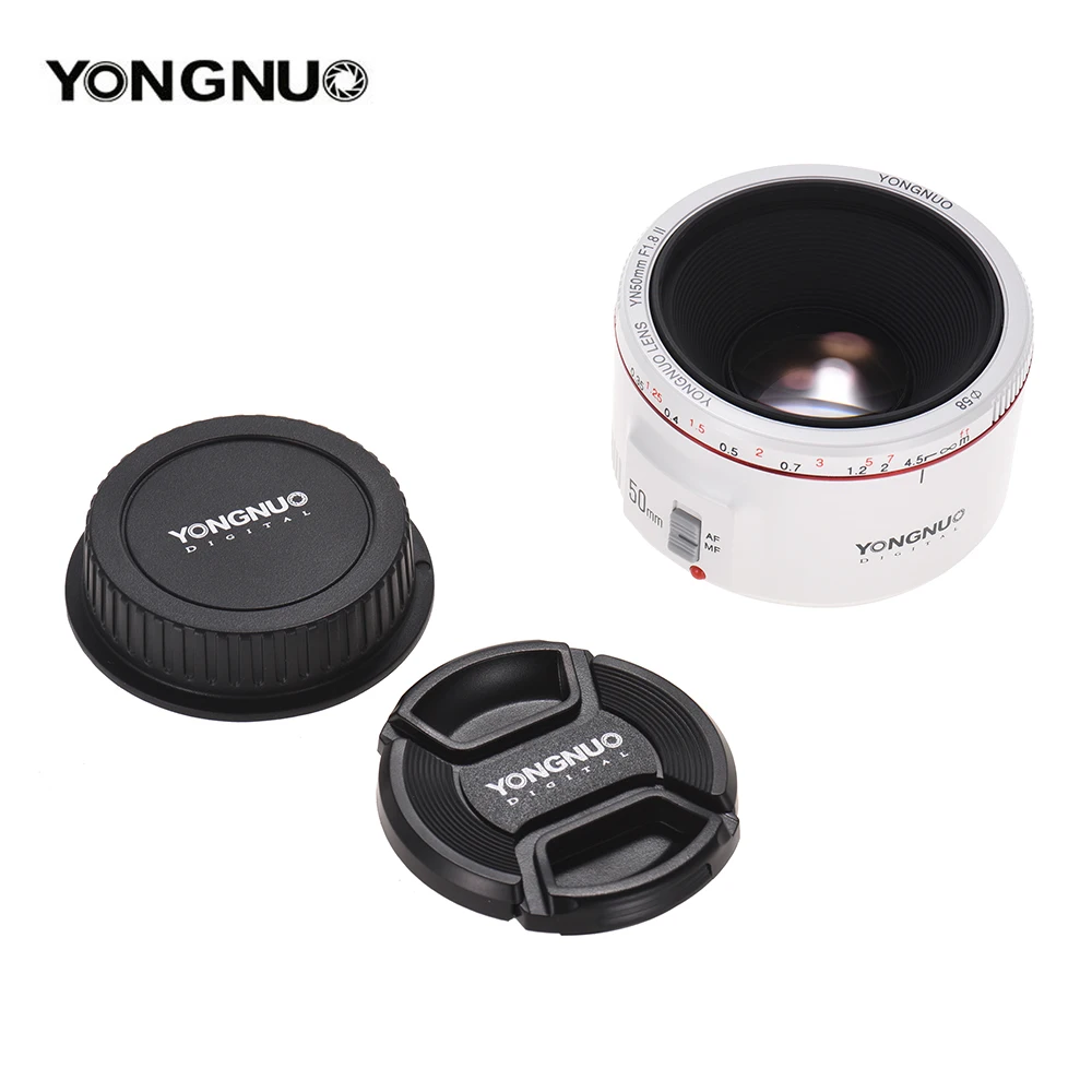 Yongnuo YN50MM F1.8 II Белый AF/MF 0 35 м Расстояние фокусировки Стандартный объектив Prime для