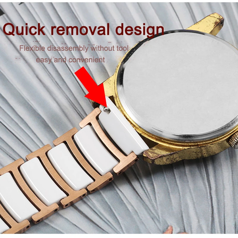 Universal Replacement Strap 16/18/20/22mm Men's And Women's Fine Steel Clearance Ceramics Watch Band