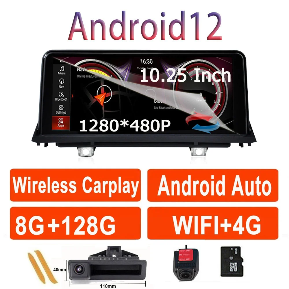 

Автомобильный радиоприемник, стереоплеер с GPS-навигацией для BMW X5 E70 X6 E71 10,25-2007 оригинальная система CCC или CIC, 8 ядер, Android 12, 2013