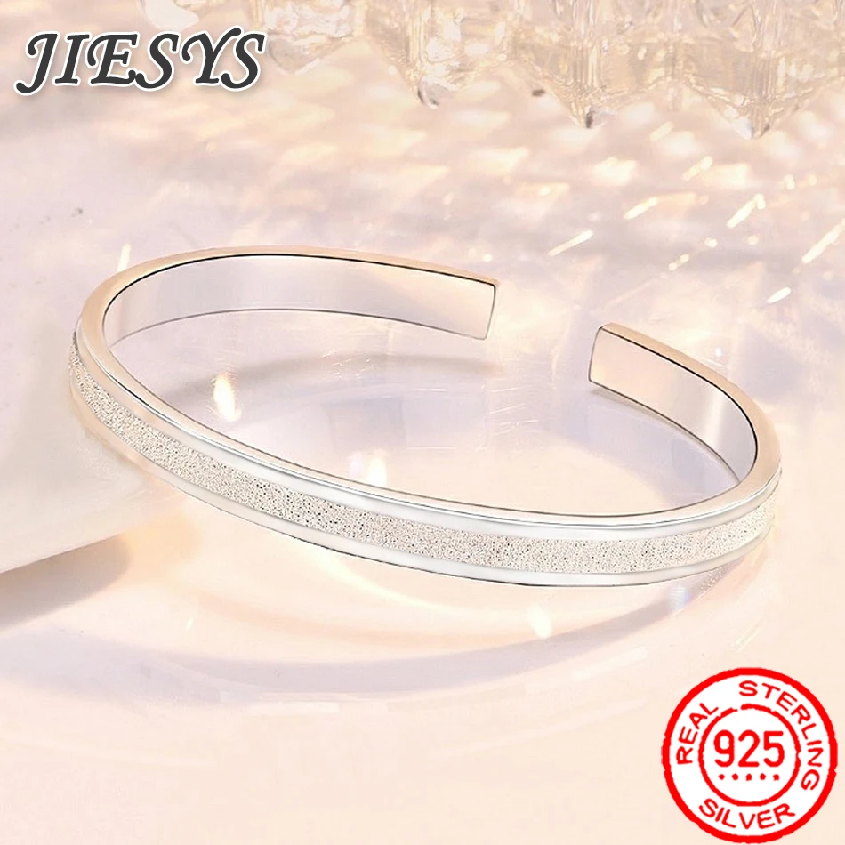 Купи Charm 925 sterling silver Frosted Star River bracelets Bangles for women jewelry fashion party wedding за 191 рублей в магазине AliExpress