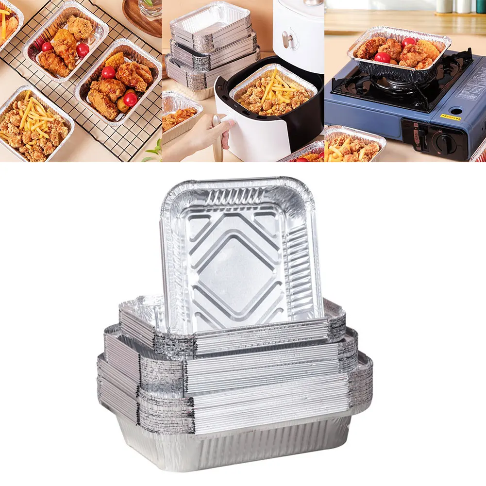 

30PCS BBQ Aluminum Foil Grease Drip Pans Recyclable Grill Catch Tray Air Fryer Disposable Paper Microwave Oil Foil Tin Steamer