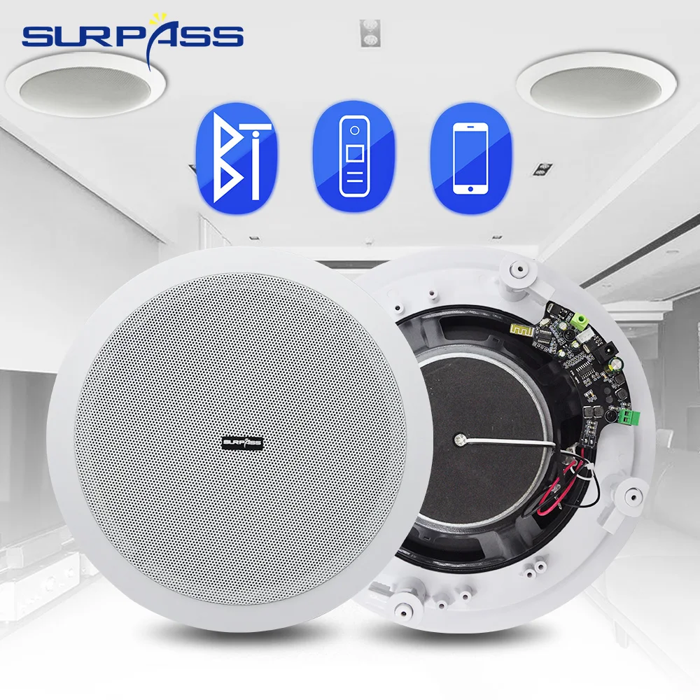 

Ceiling Speaker HiFi Stereo Sound Home Audio Bluetooth-compatible Music Player PA System 40W Indoor White In Wall Loudspeaker
