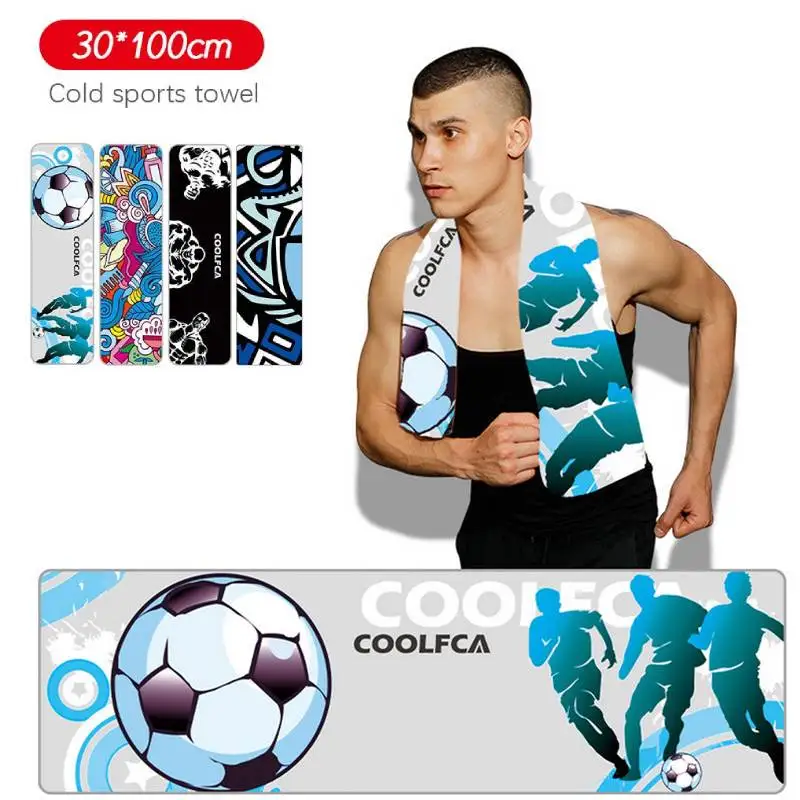 

2022 Quick Dry Ice Cold Towel Gym Outdoor Sports Men Women Yoga Running Brazilian Football Basketball Cooling Ice Beach Towel