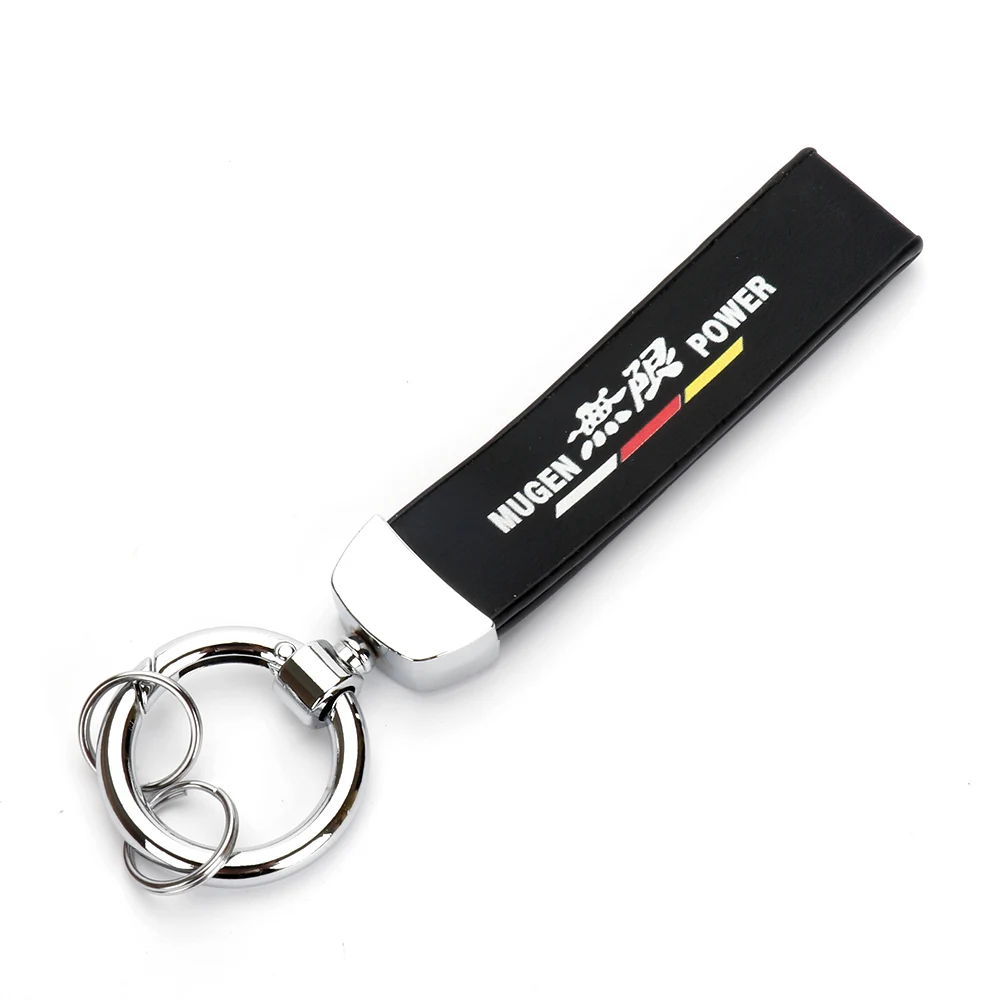

Car Keychain For Mugen Power Emblem Leather Keyring Pendant Decoration Gift For Honda Civic Fit Dio 10th Gen Auto Accessories