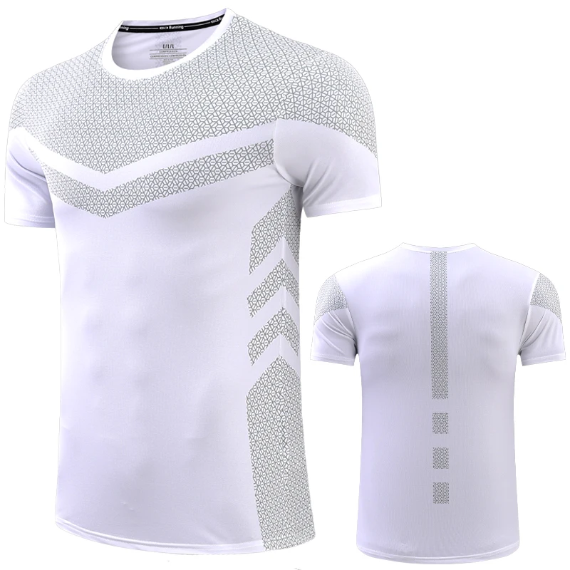 

Men Jogging T Shirt Quick Dry Breathable Skinny Running Gym Soccer Male Jersey 3D Print Polyester Fibre Training Short Sleeve