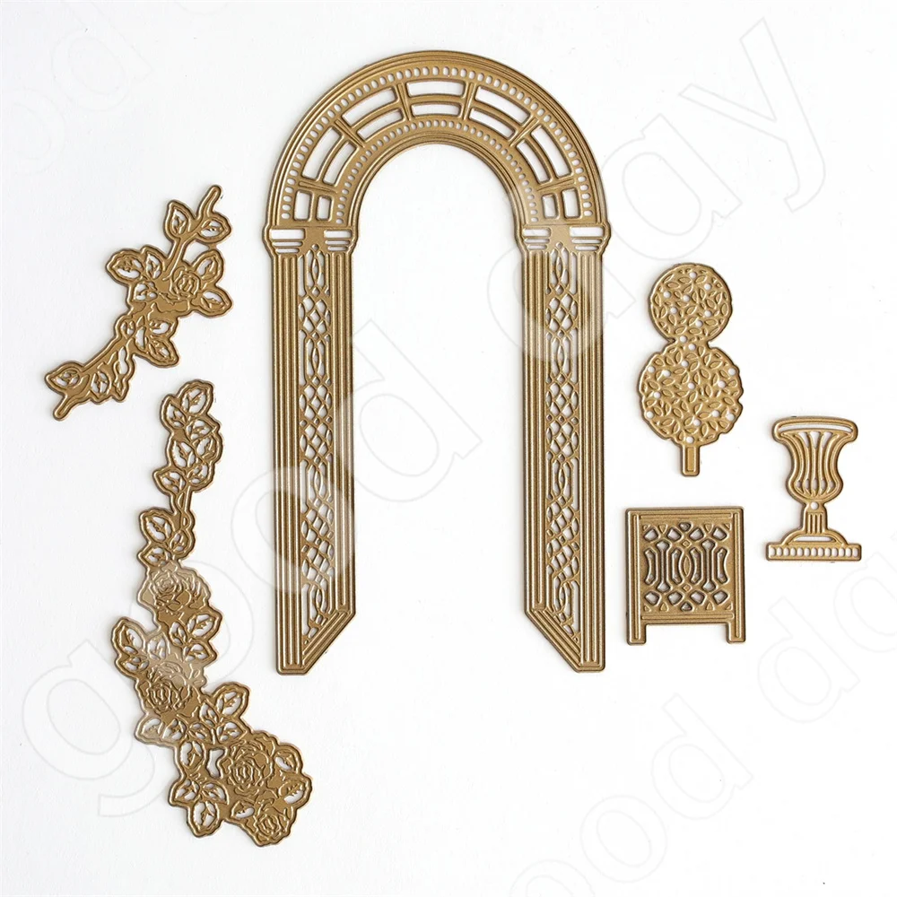 

Arrival Garden Arch Scene Metal Cutting Dies Scrapbook Diary Decoration Embossing Template Diy Greeting Card Handmade Hot Sale