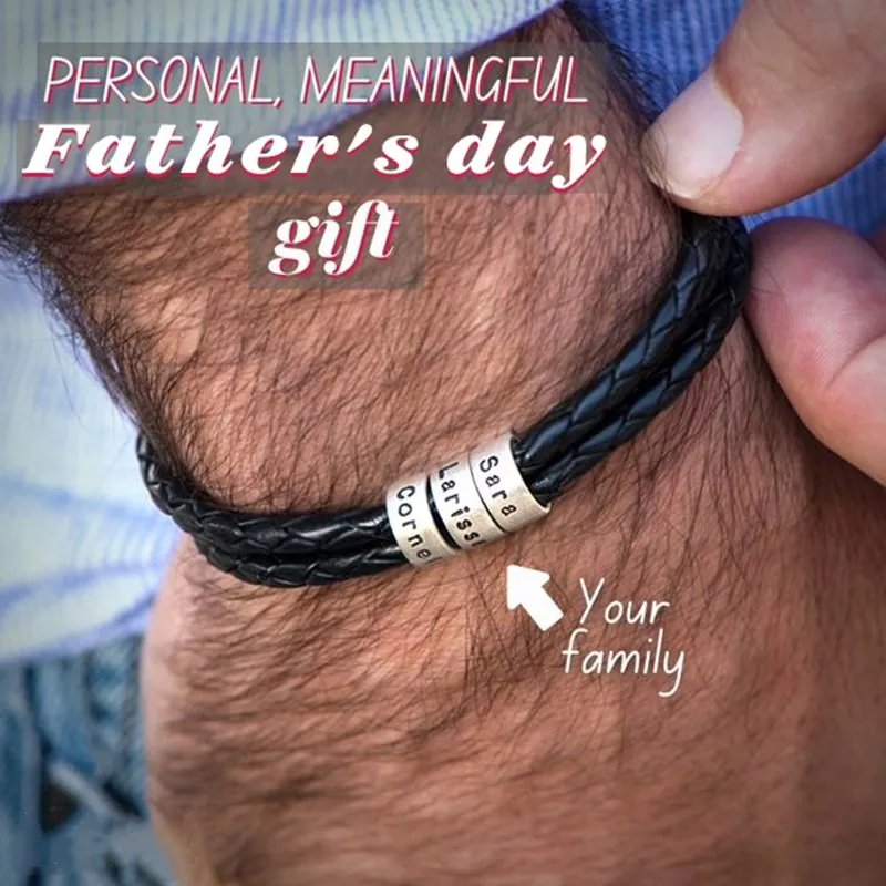Мужские браслеты на заказ персонализированный мужской плетеный кожаный браслет
