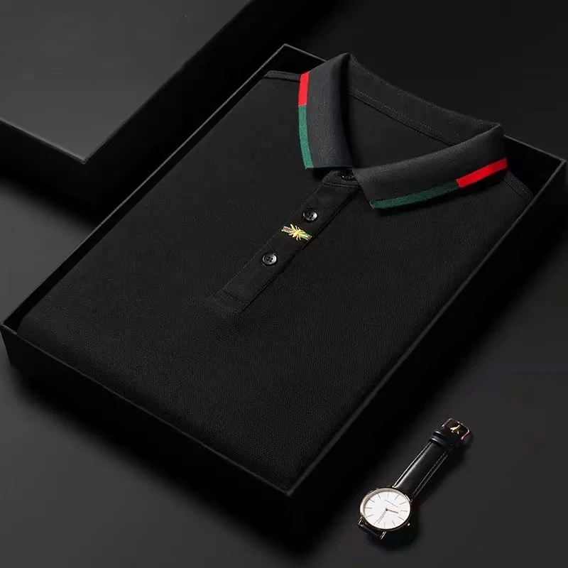 

2022 new luxury brand fashion cotton polo shirt men's Korean embroidery leisure long sleeve T-shirt high-end men's wear top