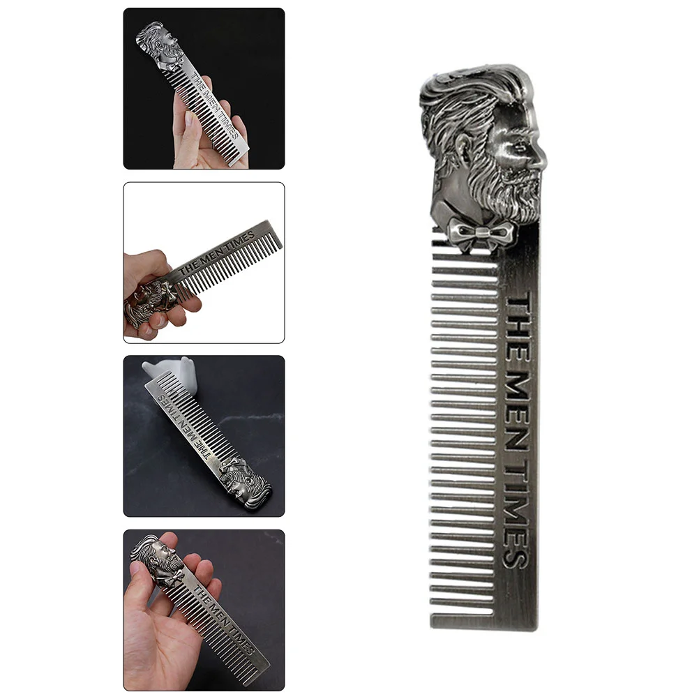 

Comb Hair Combs Brush Men Styling Stainless Steel Oil Barberbeard Wide Head Pocket Hairdressing Detangle Texture Mustache
