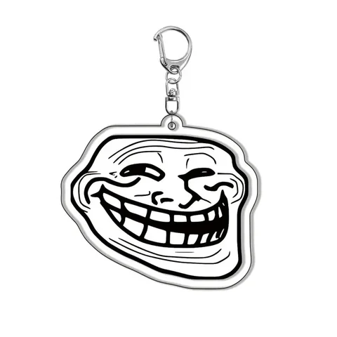 Брелок TrollFace  Angry Face ForeverAlone из нержавеющей стали