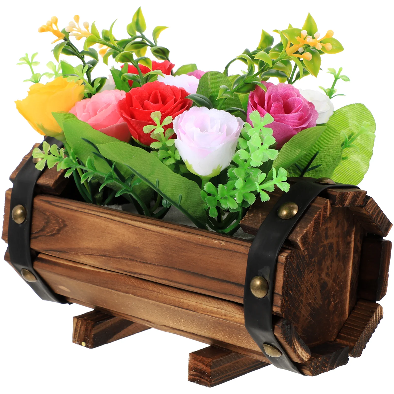 

Flower Artificial Pot Fake Flowers Potted Faux Bonsai Wooden Wood Bouquet Floral Decor Basket Box Vase Party Wedding