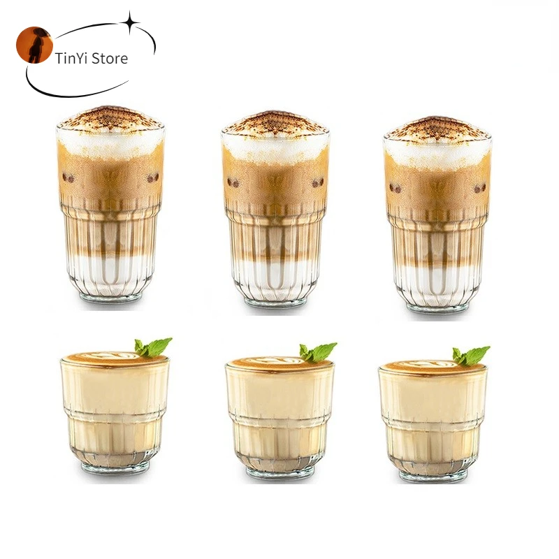 

Glass Cup Coffee Mug Origami Style Transparent Glassware Wine Ice Beer Cup Heat Resistant Drinkware Vintage Smoothie Cups