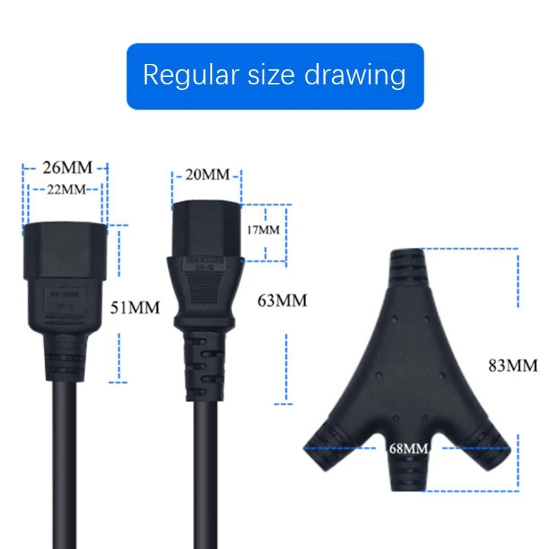 Удлинитель питания от C14 до 3XC13 одноточечный удлинитель с тремя вилками для