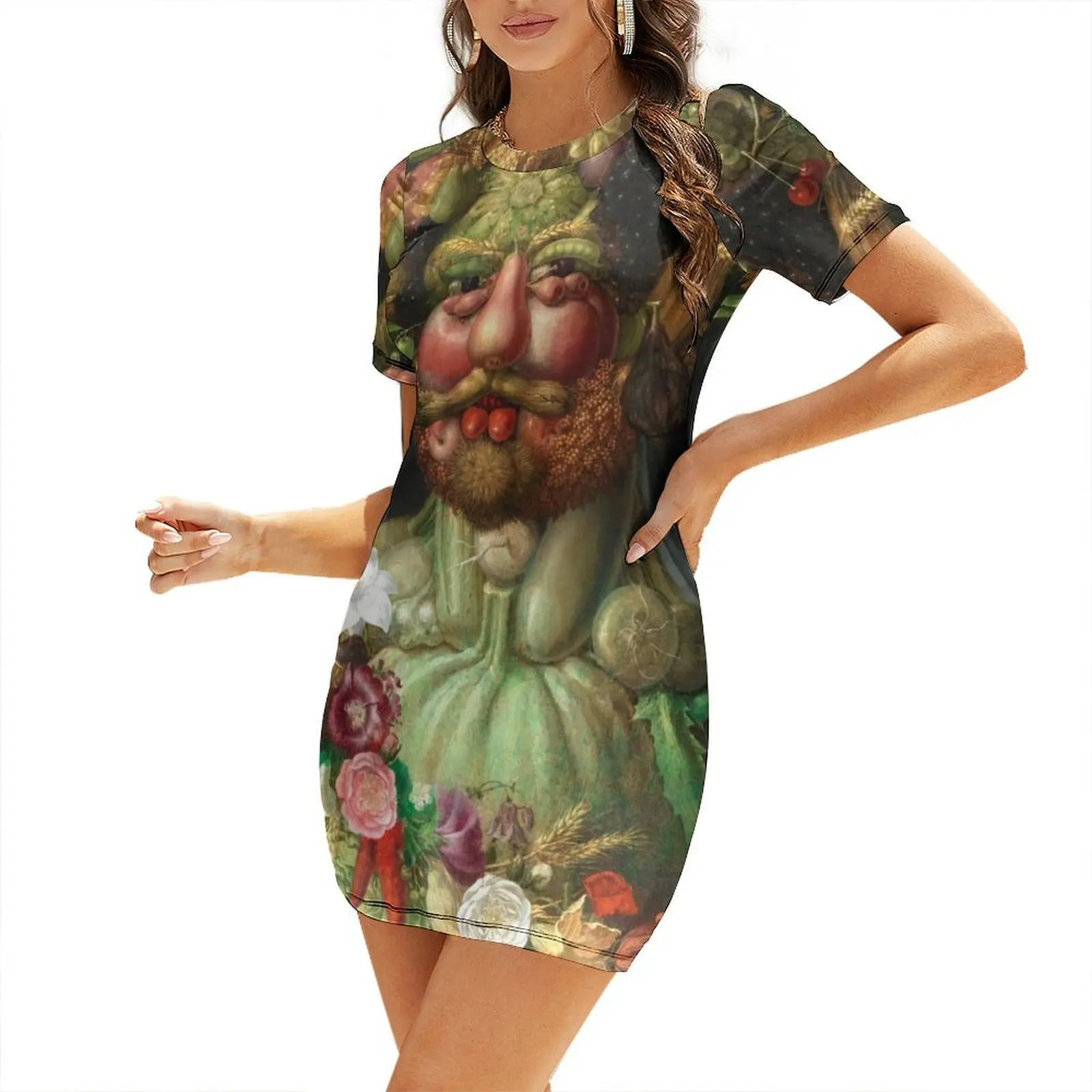 Rudolf II as Vertumnus by Giuseppe Arcimboldo 1591 Платье с короткими рукавами летнее женское платье 2023