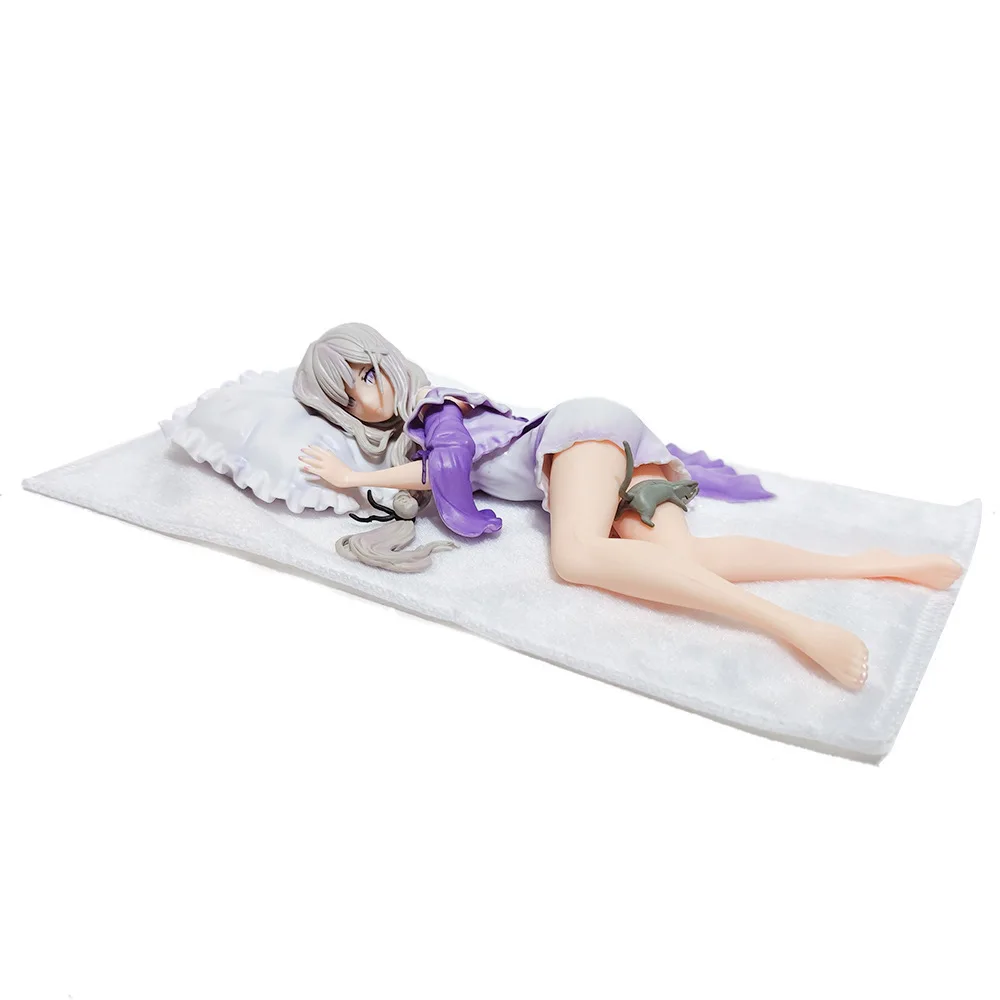 

Japanese Anime Re:Life In A Different World From Zero Anime Figure Sleep Emilia Figurine Action Figure PVC Model Toy Doll Gift