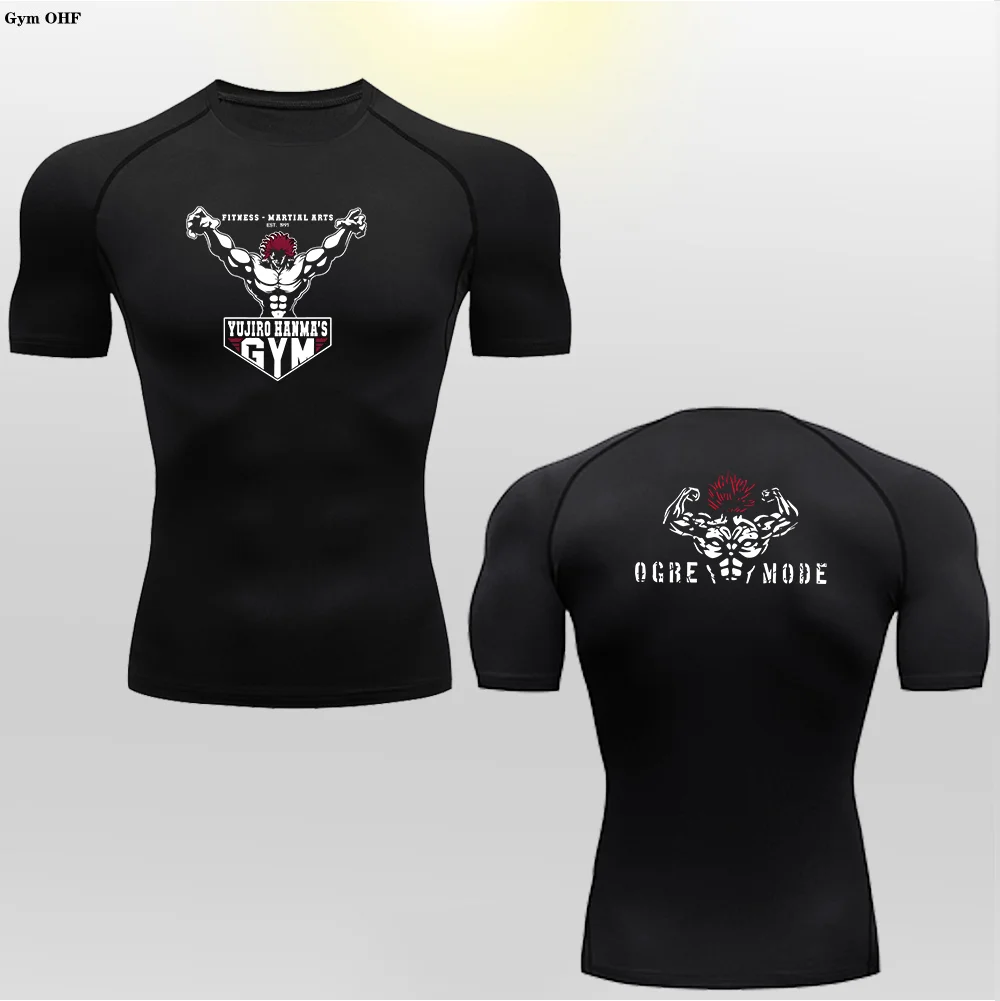 Мужская футболка с принтом аниме сжатые длинные и короткие рукава тяжелая