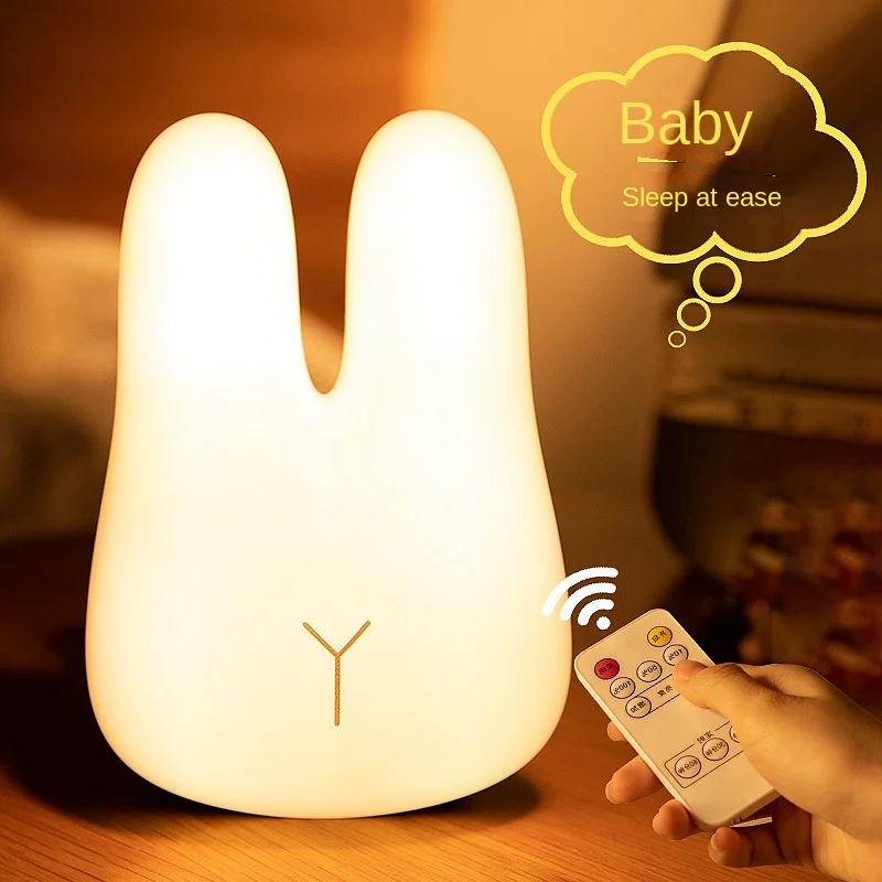 Led Rabbit Timing Night Light Plug In Wall Art Christmas Gift Bedroom Mood for Home Wedding Kpop Motion Sensor Rechargeable Lamp