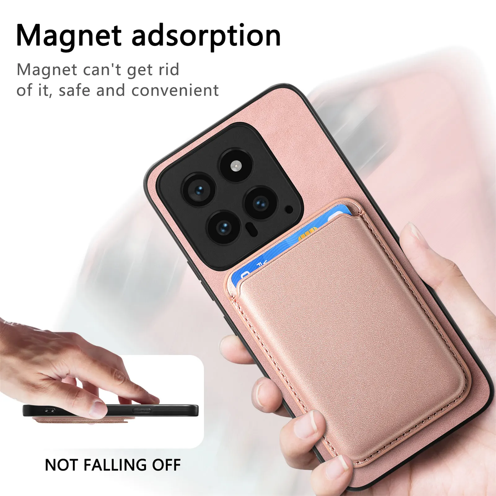 Магнитный кожаный чехол для Xiaomi 14 Ultra 13T Pro