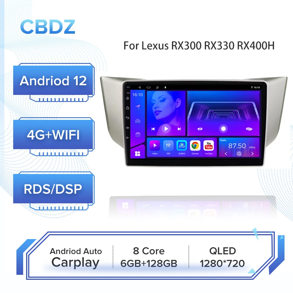

Car Radio for Lexus RX300 RX330 RX400H Android Auto 4G WIFI Carplay GPS Navigation No DVD Player