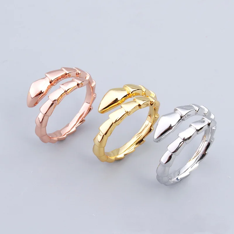 

Designer Collection Ring Single Circle Smooth Surface Plated Gold Color Snake Serpent Snakelike Open Narrow Rings
