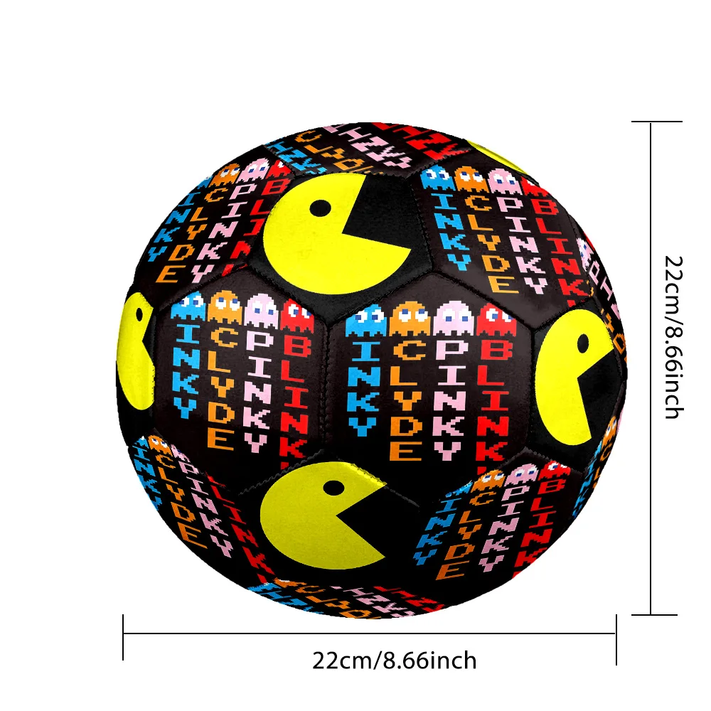 Футбольный мяч Pacman, большой размер 5, с милым мультяшным рисунком, подарок на день рождения, машинная сшивка, для матчей_LIAN (art.: 3920db1ef89b9) - 3920db1ef89b9