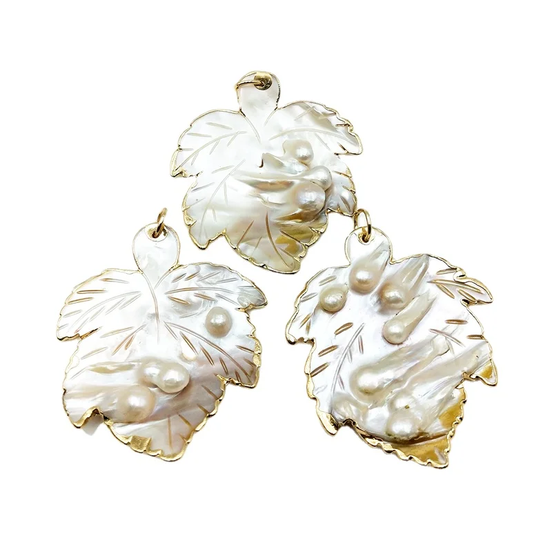 

Очаровательная жемчужная подвеска в виде кленового листа для изготовления ожерелья