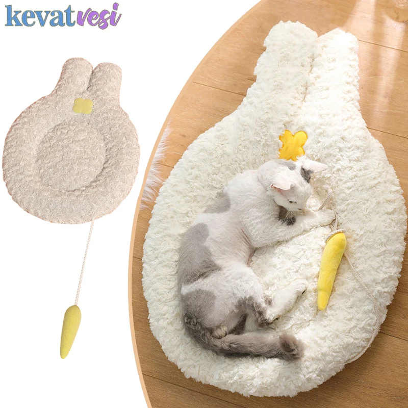 

Cute Cartoon Rabbit Shape Cat Mat Winter Warm Pet Cat Cushion for Puppy Kitten Comfort Soft Dogs Cats Sleeping Mat Pet Supplies