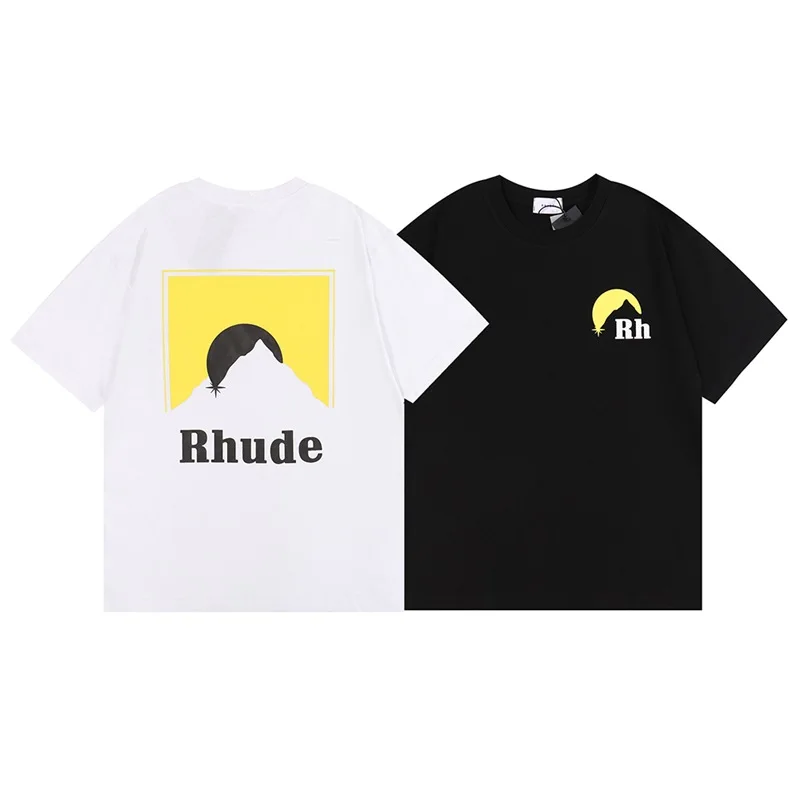 

RHUDE T-shirts 22SS Men Women 1:1 Best Quality Summer Men's Letters Logo Pattern Print Short Sleeve Tops Tee T-Shirt T Shirts