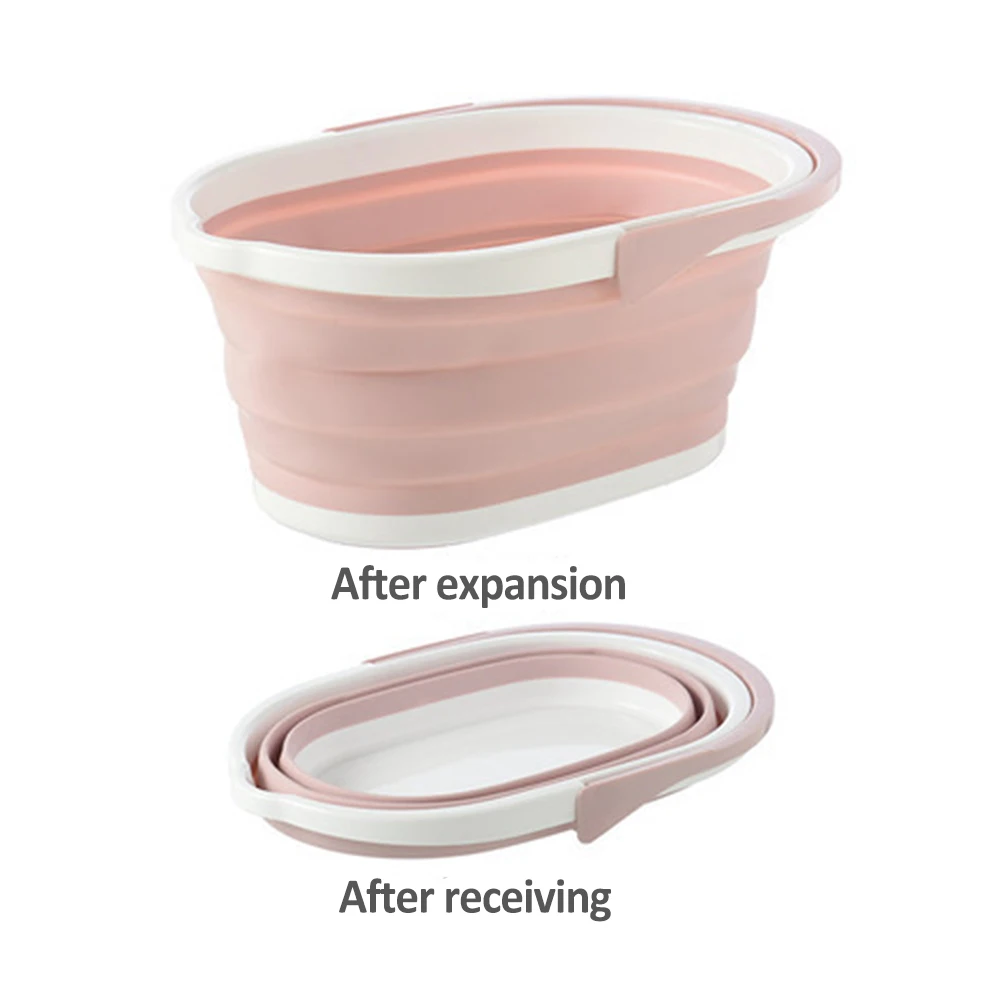 

Bucket Durable Fishing Folding Solid Basin For Camping With Handle Tourism Portable Indoor Outdoor Hole Design Mop Washing