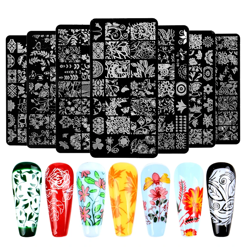 Штамповочные пластины для ногтей лепестки бабочка Мандала штамповочный дизайн