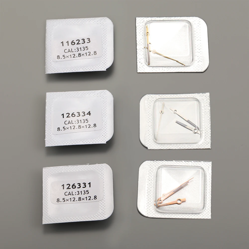 High Quality Gold Silver Rose Gold Stainless Steel Green Luminous Watch Hand Fit For RLX 3135 Automatic Movement