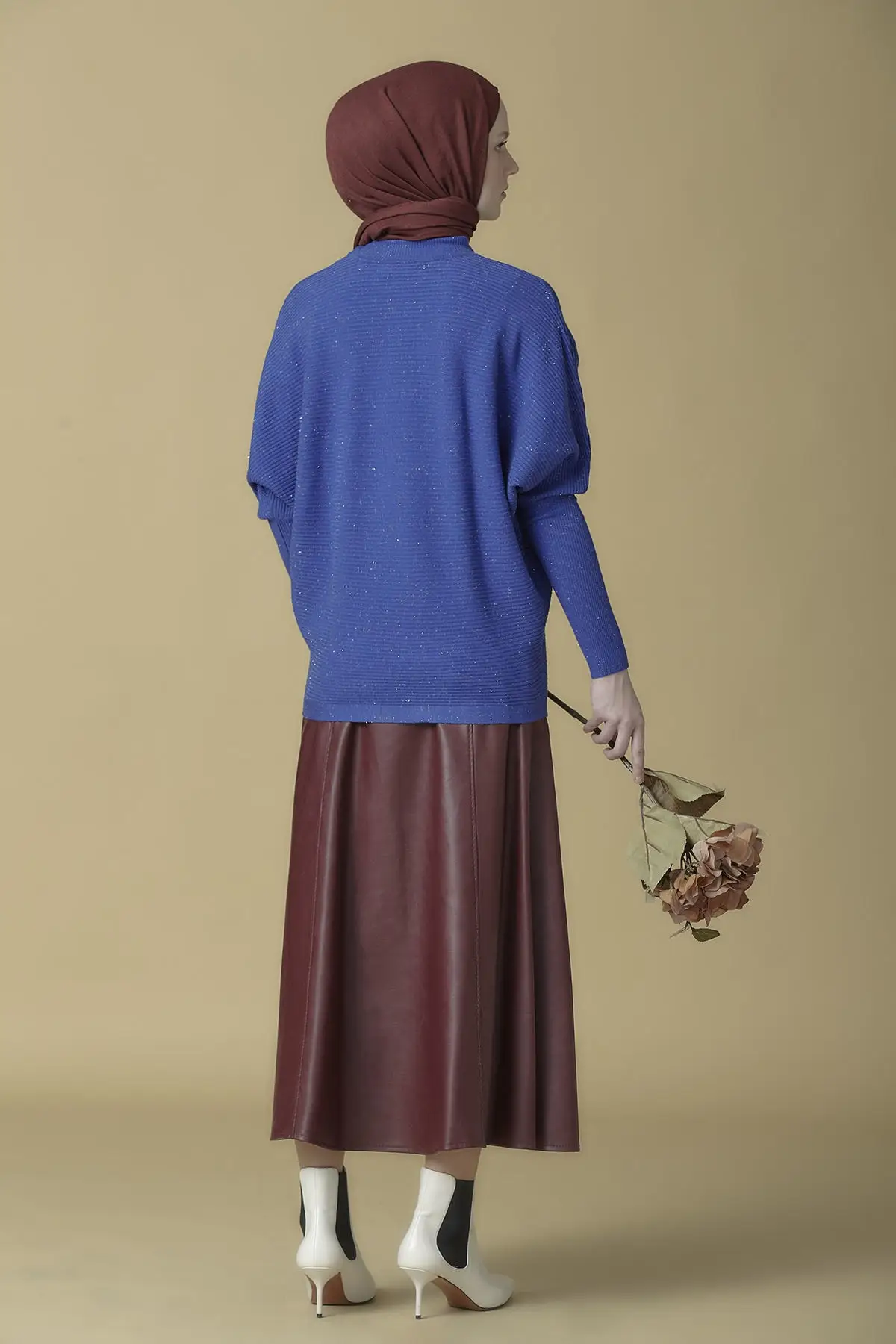 

Women Knitwear Purple Sweater Women Muslim Sweater