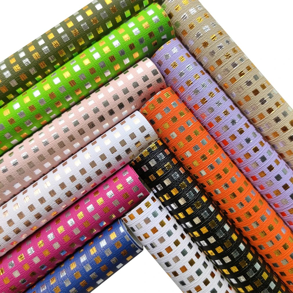 A4 1pcs Gold/Silver Bronzing Embossed Vinyl PU Faux Leather Fabric Sheet For Making Belt Shoe/Decor/Cushion/Wallet DIY 20*30cm