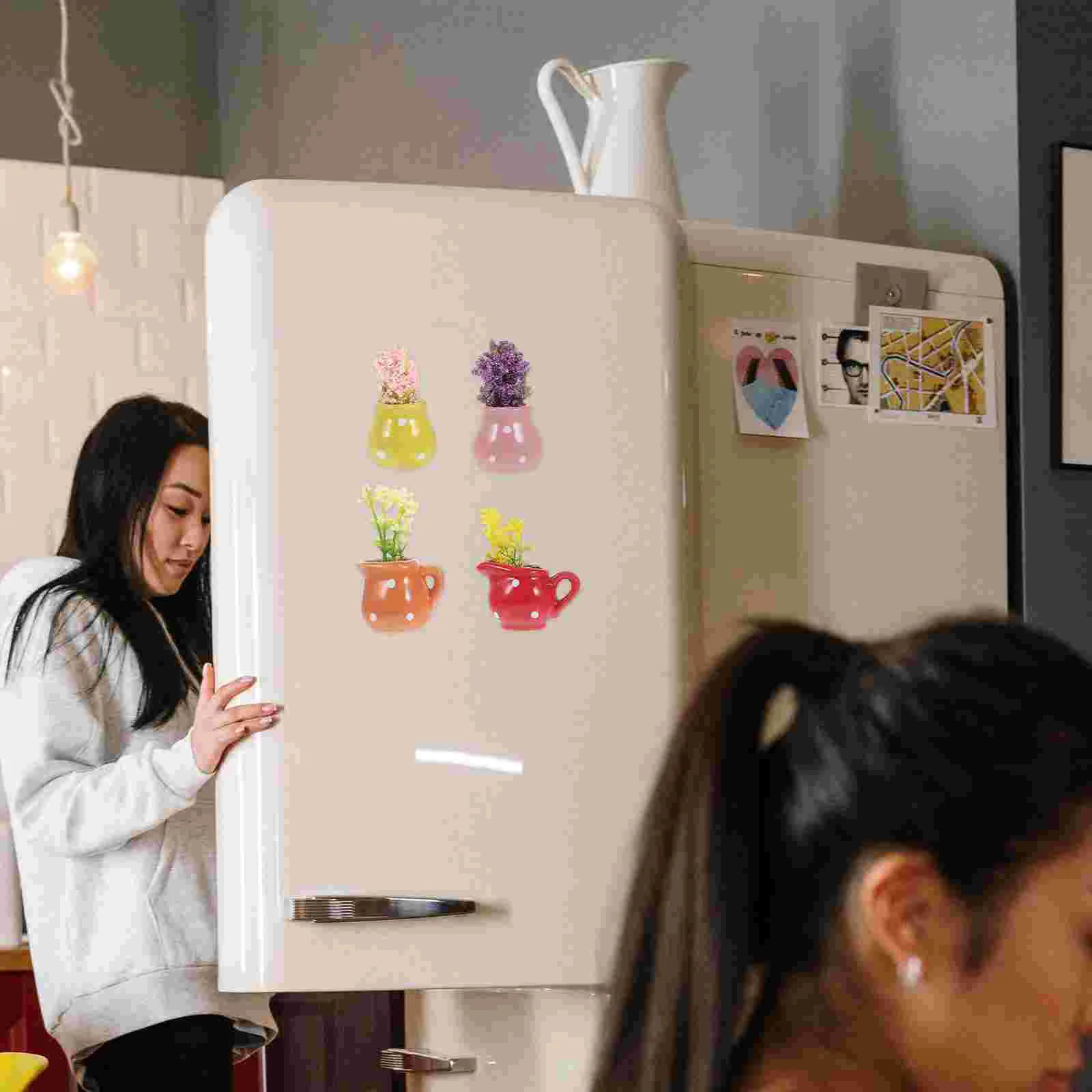 

4pcs Ceramic Home Accessory Adorable Fridge Decor Decorative Fridge Decor Lovely Fridge Magnets Kawaii Magnets