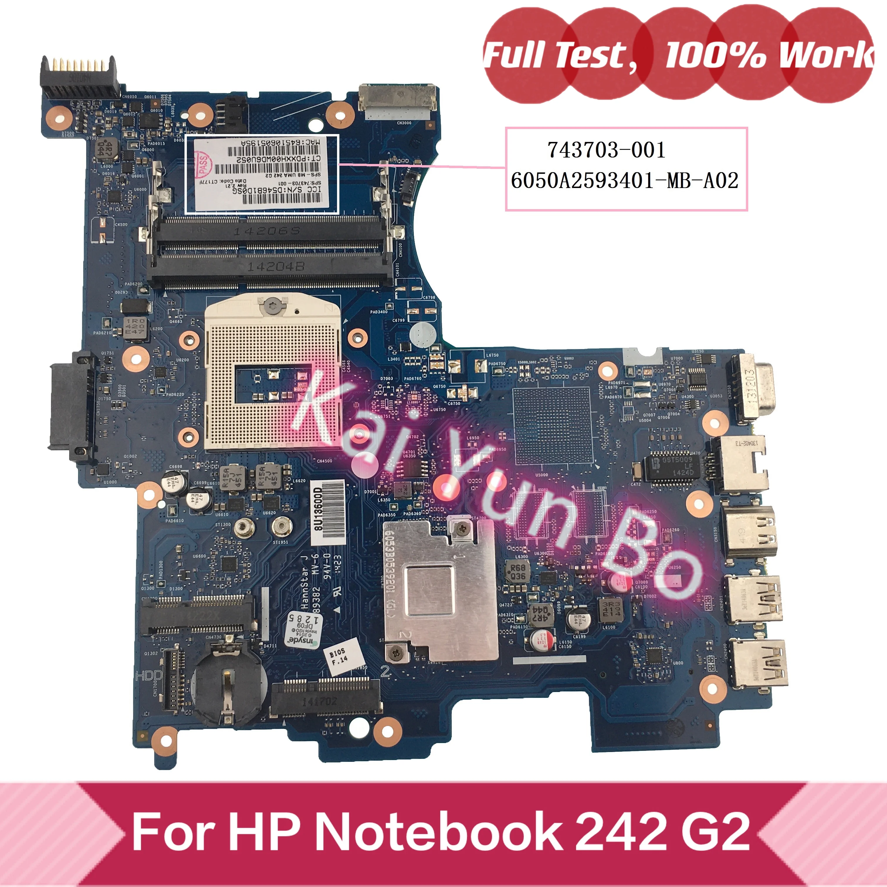 

743703-501 743703-001 743703-601 For HP M4 TPN-I109 242 G2 Laptop Motherboard 6050A2593401 NoteBook 100% Getestet Voll Arbeiten