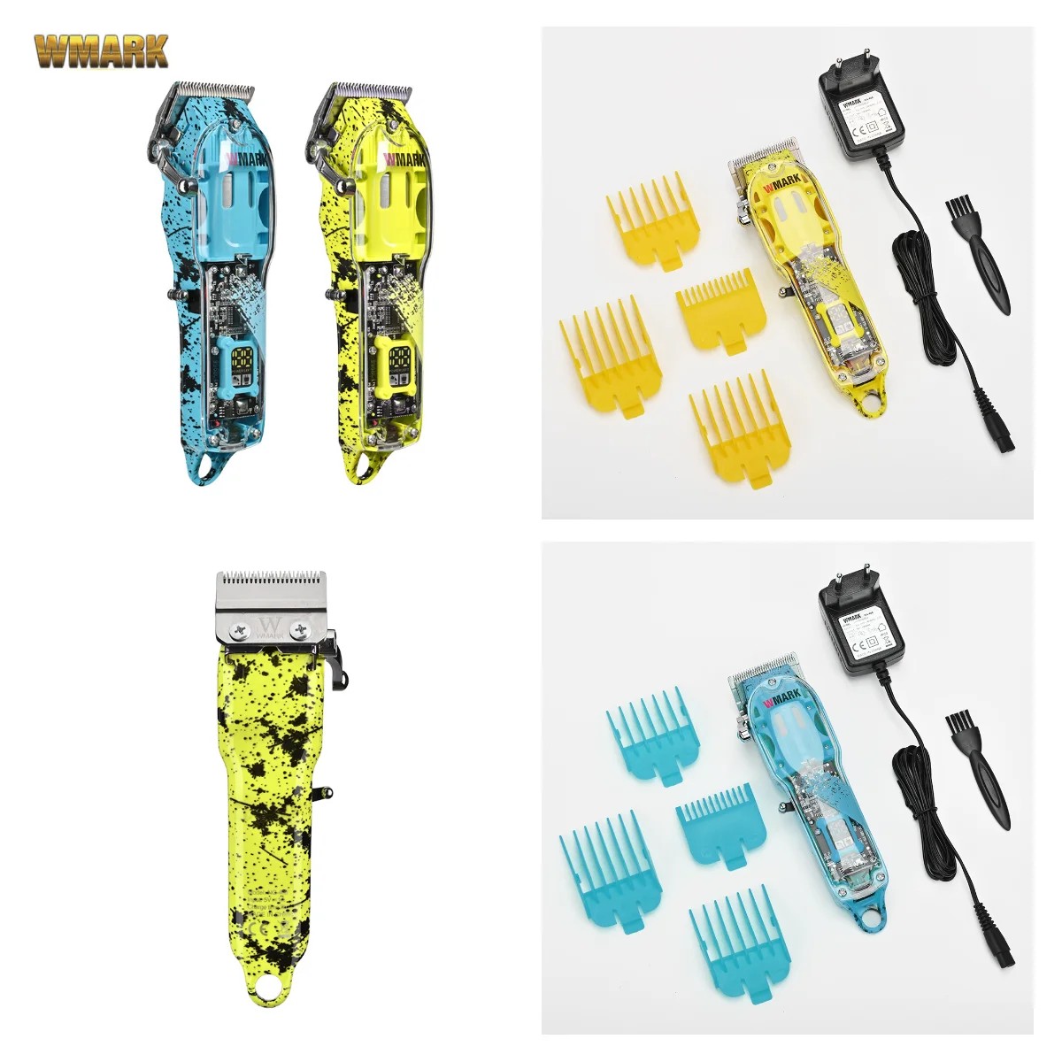 Transparent Style Rechargeable Clipper Cord & Cordless Hair Trimmer With Fade Blade