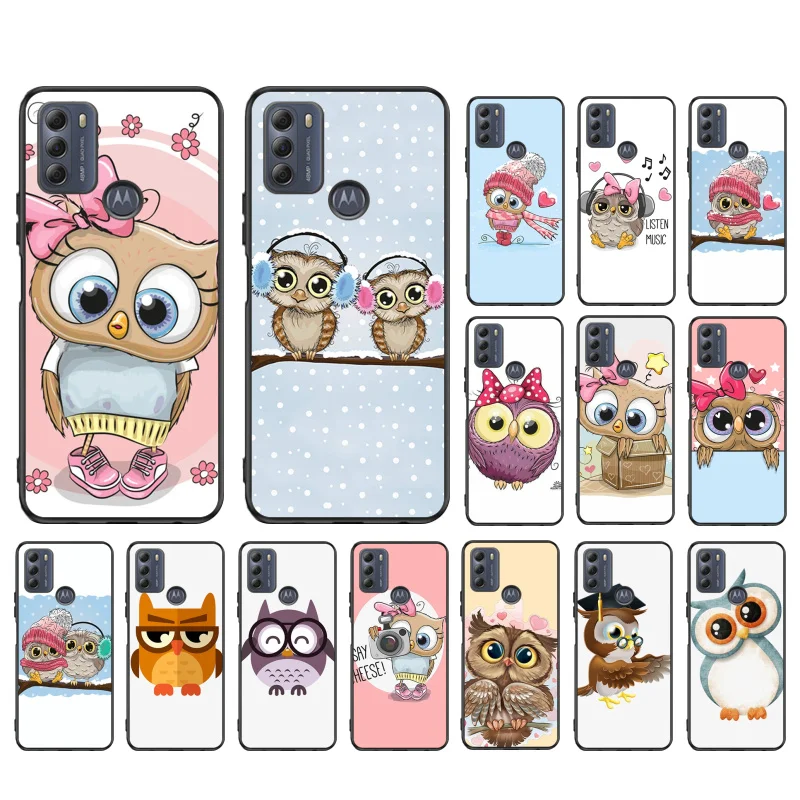 

Cute Cartoon Owl Hearts Lover Phone Case for Motorola Moto G9 Plus G7 G8 Play G7 Power G100 G20 G60 One Action Macro