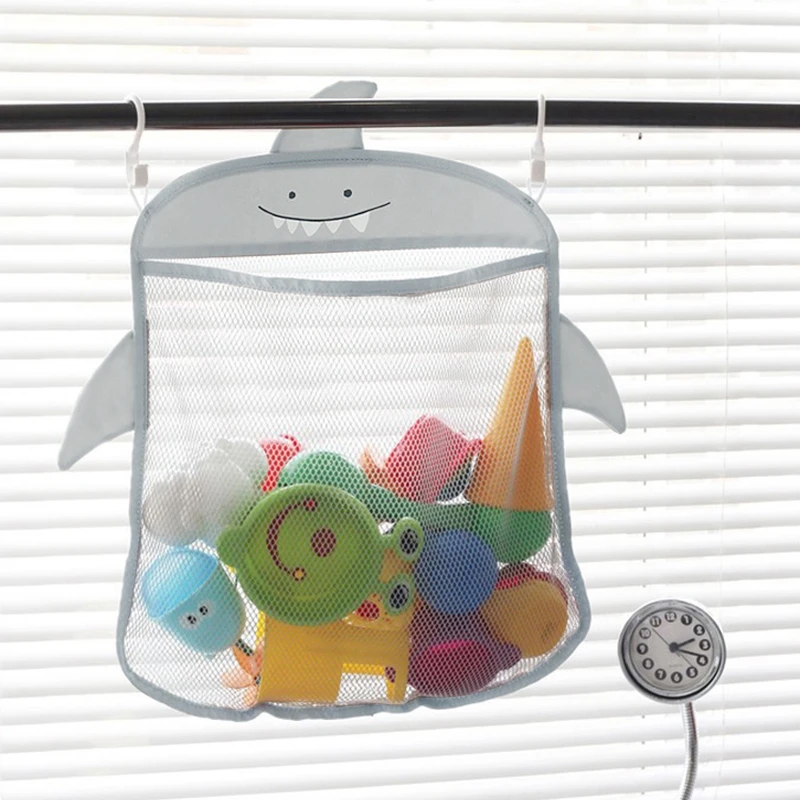 

Baby Bathroom Mesh Bag Infant Cartoon Hanging Bag for Bath Beach Toys Children Storage Basket with Suction Cups Kids Accessories