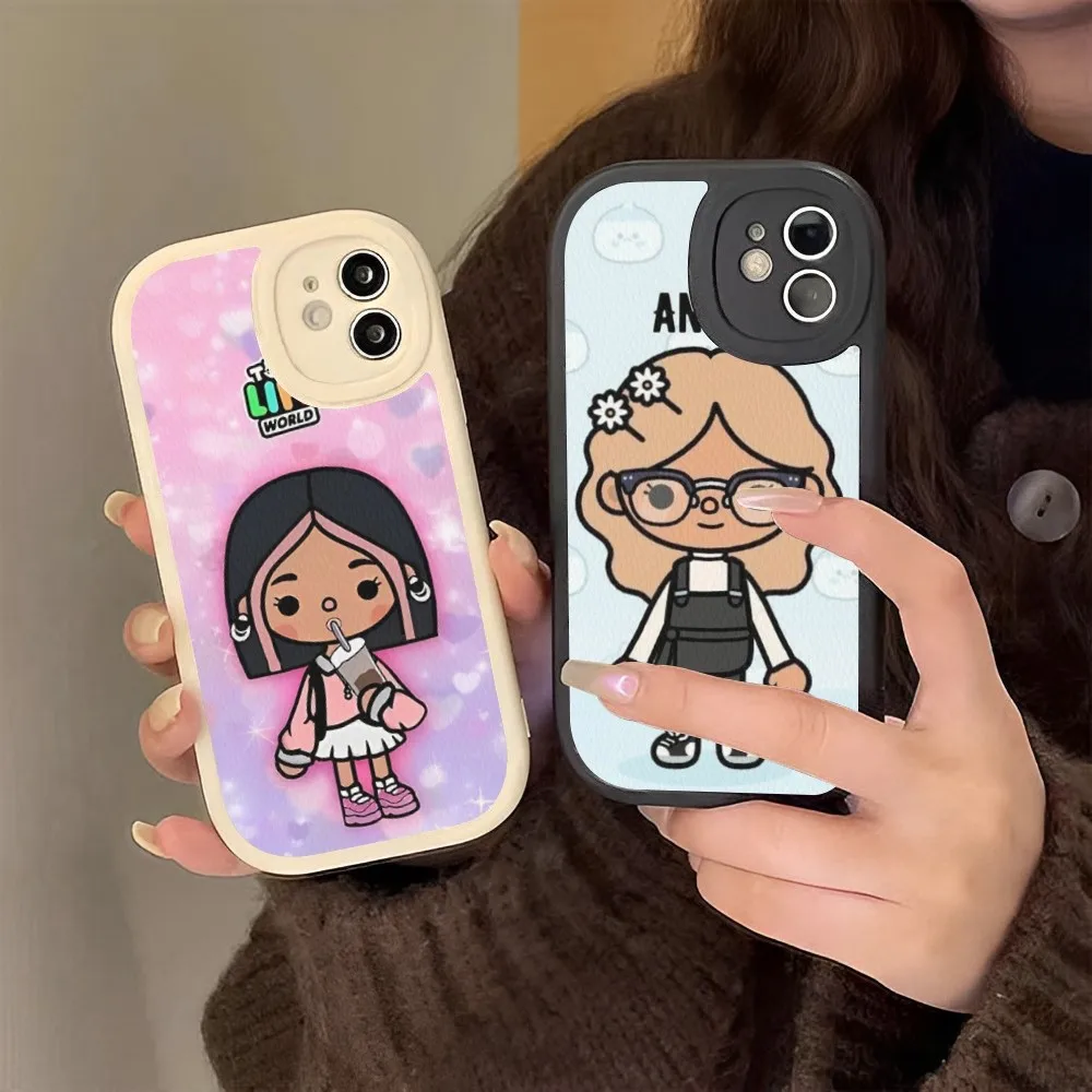 Toca Boca Toca Life World Phone Case Hard Leather For iPhone 14 13 12 Mini 11 14 Pro Max Xs X Xr 7 8 Plus Fundas