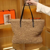 casual summer beach bag for women 2022 large capacity straw bags designer bag handmade big purses handbags rattan shoulder bags