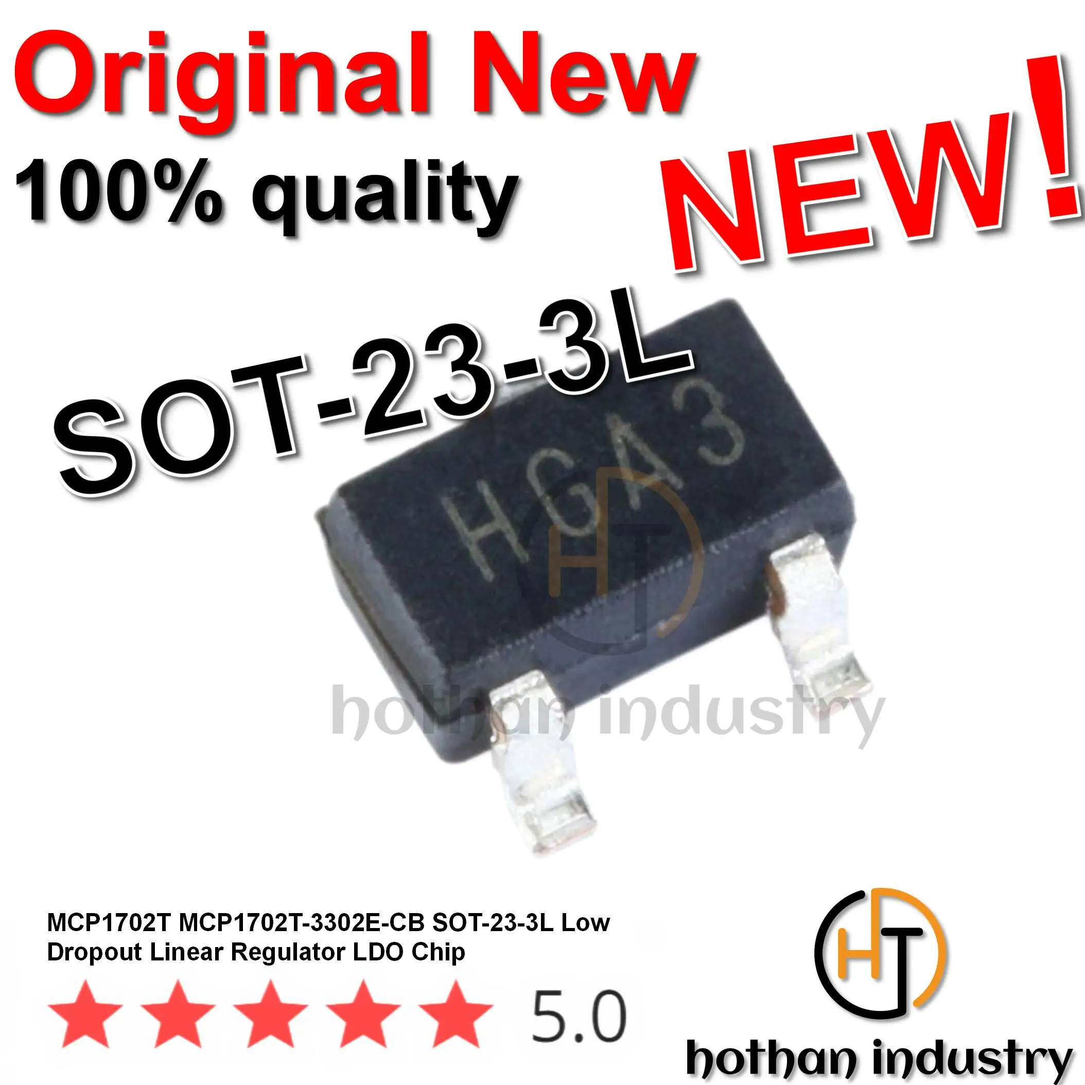 

【5pcs】100% Imported High Quality New Original MCP1702T MCP 1702T MCP1702T-3302E-CB SOT-23-3L Low Dropout Linear Regulator LDO