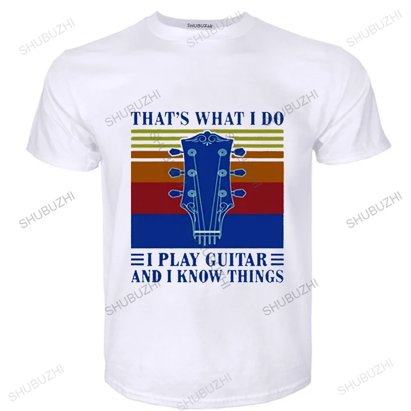 

Это то, что я делаю, я играю на гитаре и знаю вещи, футболка, винтажные подарки для любимых музыки с круглым вырезом, навыки, Мужская хлопковая футболка Geek homme
