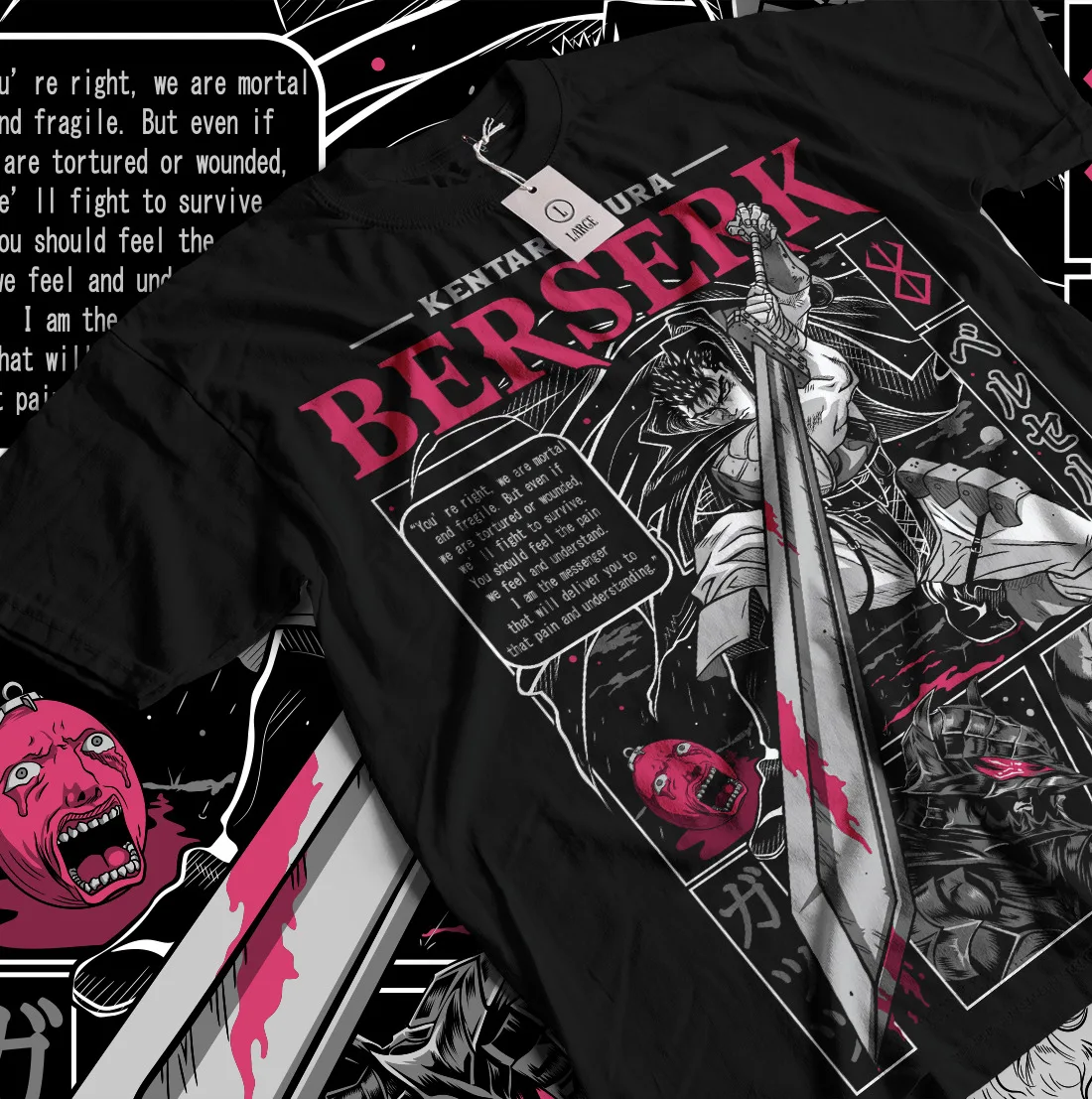 Футболка Berserk Strip Guts Berserker Armour Horror аниме подарочная футболка все размеры